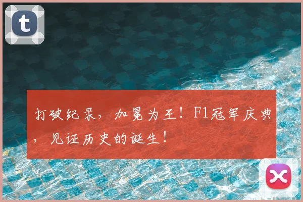 打破纪录，加冕为王！F1冠军庆典，见证历史的诞生！